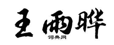 胡问遂王雨晔行书个性签名怎么写