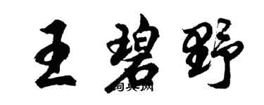 胡问遂王碧野行书个性签名怎么写