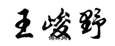 胡问遂王峻野行书个性签名怎么写