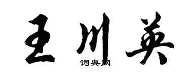 胡问遂王川英行书个性签名怎么写