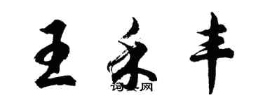 胡问遂王禾丰行书个性签名怎么写
