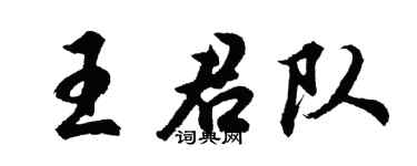 胡问遂王君队行书个性签名怎么写