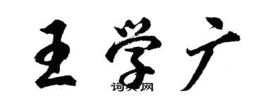 胡问遂王学广行书个性签名怎么写