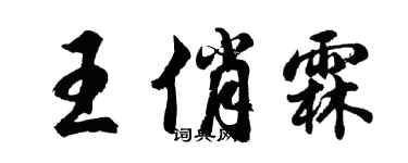 胡问遂王俏霖行书个性签名怎么写