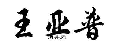 胡问遂王亚普行书个性签名怎么写