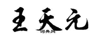 胡问遂王天元行书个性签名怎么写