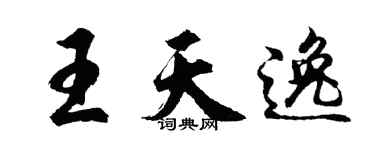 胡问遂王天逸行书个性签名怎么写