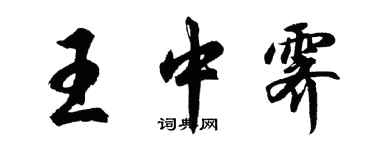 胡问遂王中霁行书个性签名怎么写