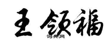 胡问遂王领福行书个性签名怎么写