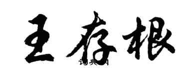 胡问遂王存根行书个性签名怎么写