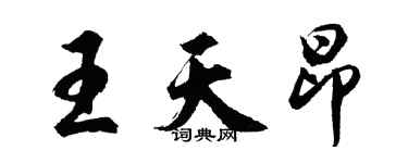 胡问遂王天昂行书个性签名怎么写