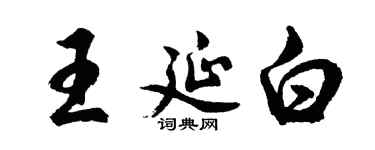 胡问遂王延白行书个性签名怎么写