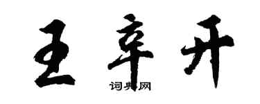 胡问遂王辛开行书个性签名怎么写