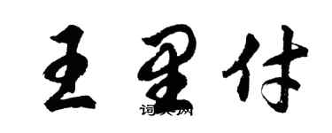胡问遂王里付行书个性签名怎么写