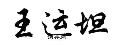 胡问遂王运坦行书个性签名怎么写