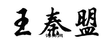 胡问遂王秦盟行书个性签名怎么写