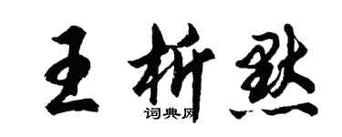 胡问遂王析默行书个性签名怎么写