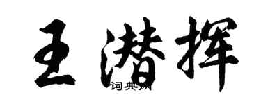 胡问遂王潜挥行书个性签名怎么写