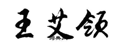 胡问遂王艾领行书个性签名怎么写