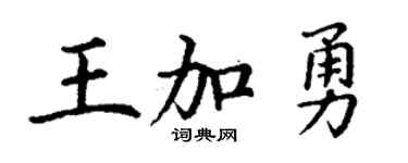 丁谦王加勇楷书个性签名怎么写