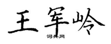 丁谦王军岭楷书个性签名怎么写