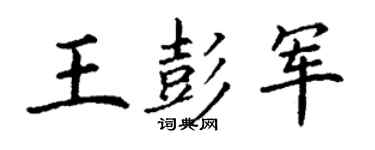 丁谦王彭军楷书个性签名怎么写