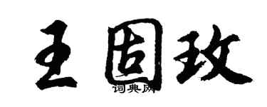 胡问遂王固玫行书个性签名怎么写