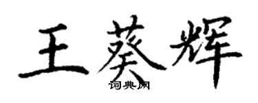 丁谦王葵辉楷书个性签名怎么写