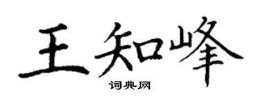 丁谦王知峰楷书个性签名怎么写