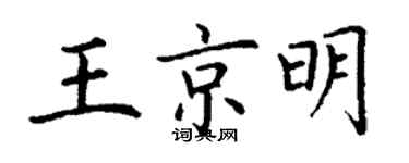 丁谦王京明楷书个性签名怎么写