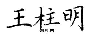 丁谦王柱明楷书个性签名怎么写