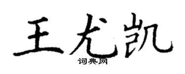 丁谦王尤凯楷书个性签名怎么写