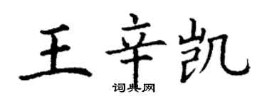 丁谦王辛凯楷书个性签名怎么写