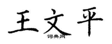 丁谦王文平楷书个性签名怎么写