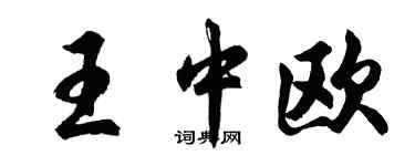 胡问遂王中欧行书个性签名怎么写
