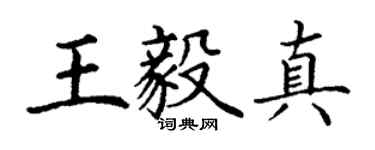 丁谦王毅真楷书个性签名怎么写