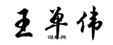 胡问遂王单伟行书个性签名怎么写