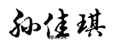 胡问遂孙佳琪行书个性签名怎么写