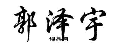 胡问遂郭泽宇行书个性签名怎么写