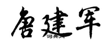 胡问遂唐建军行书个性签名怎么写