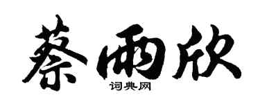 胡问遂蔡雨欣行书个性签名怎么写