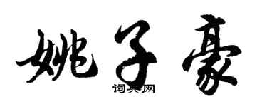 胡问遂姚子豪行书个性签名怎么写