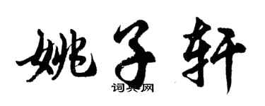 胡问遂姚子轩行书个性签名怎么写