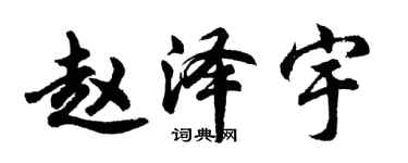 胡问遂赵泽宇行书个性签名怎么写