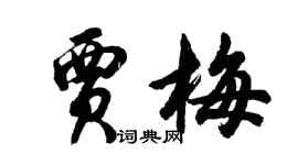 胡问遂贾梅行书个性签名怎么写