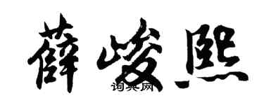 胡问遂薛峻熙行书个性签名怎么写