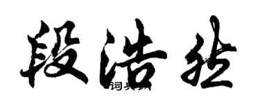 胡问遂段浩然行书个性签名怎么写