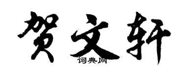 胡问遂贺文轩行书个性签名怎么写