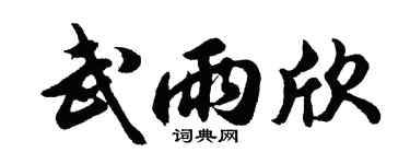 胡问遂武雨欣行书个性签名怎么写