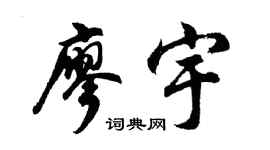 胡问遂廖宇行书个性签名怎么写